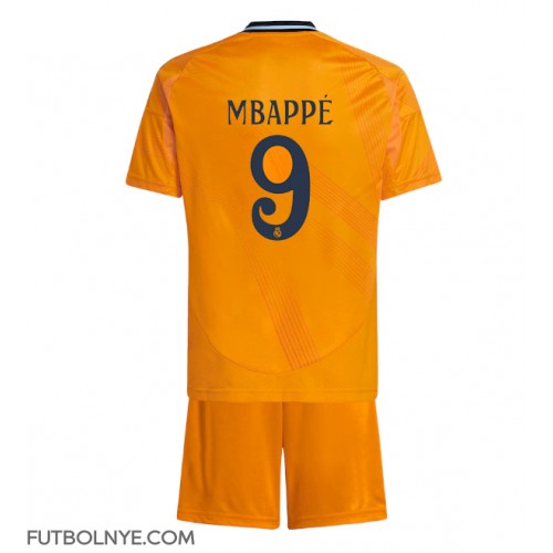 Camiseta Real Madrid Kylian Mbappe #9 Visitante Equipación para niños 2024-25 manga corta (+ pantalones cortos)